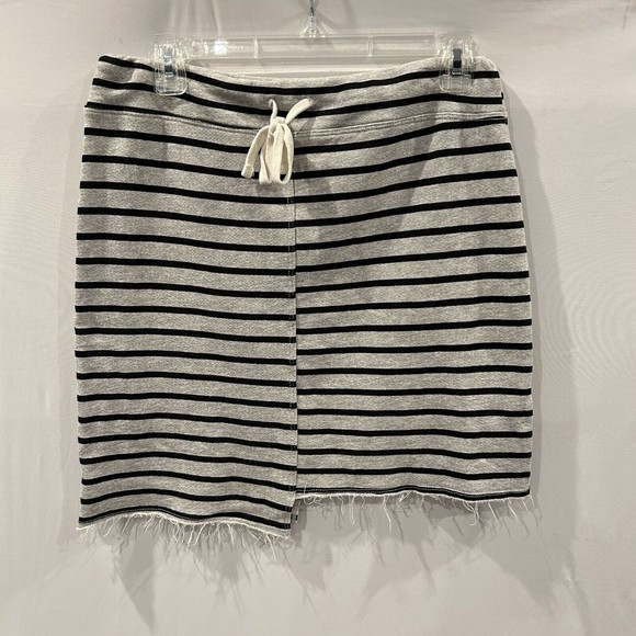 Sundry Women's Size 1 Small Drawstring Striped Asymmetrical Elastic Waist Skirt - Picture 1 of 5